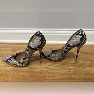 Kurt Geiger London Snakeprint Pointed Toe Stiletto Heel Pumps Size 6.5 36.5
